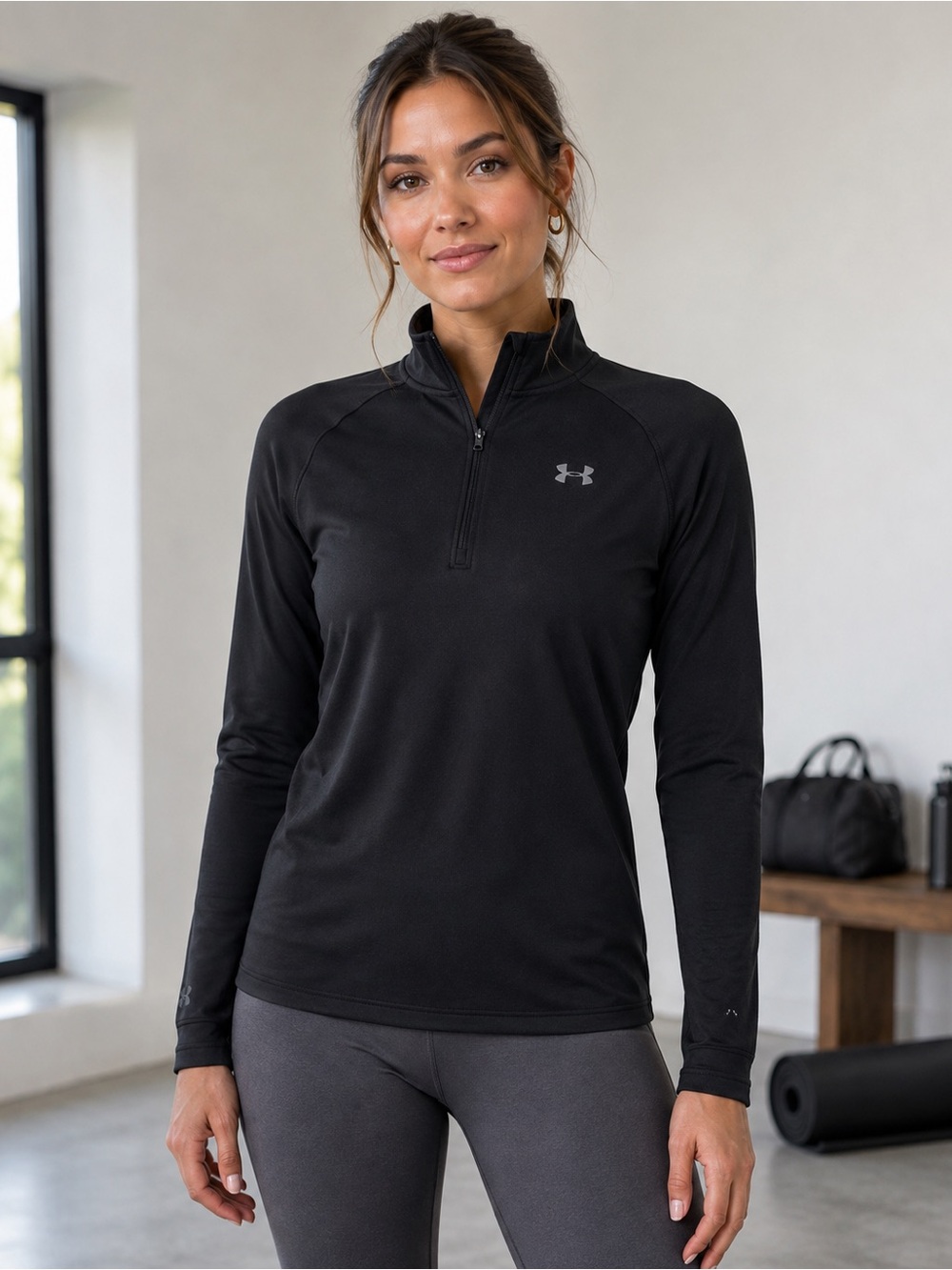NWT Under Armour Women’s XL ColdGear Base 4.0 Half Zip Black $110